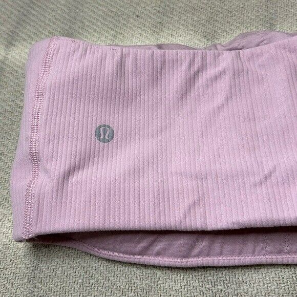 Lululemon Ribbed Asymmetrical Nulu Yoga Sports Bra Size 12 NWT $78 Pink Rare - Picture 9 of 9